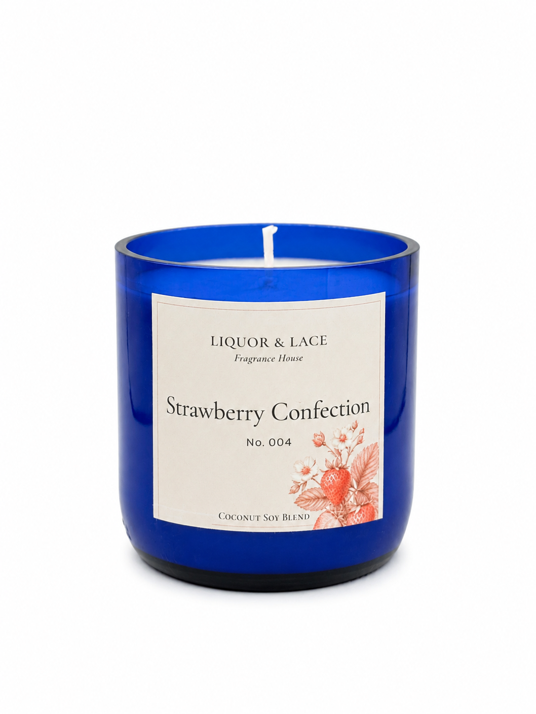 Strawberry Confection in a repurposed Saratoga bottle